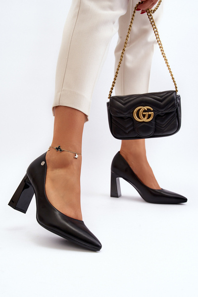 Escarpins en cuir écologique noir Giseleni