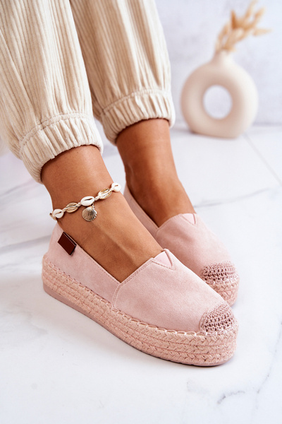 Espadrilles à Enfiler En Daim Rose Lesley