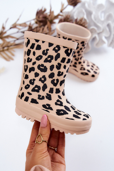 Garoshes pentru copii cu modelul de leopard bej bonny