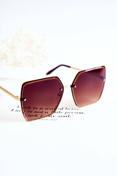 Big Square Sunglasses V180005 Brown and Gold