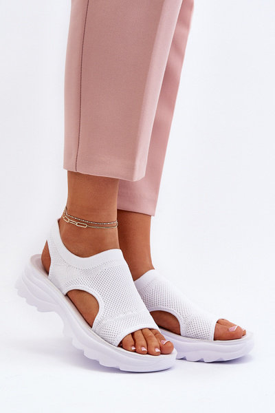 Damen Sport Sandalen auf dicker Sohle Weiß Deinaleia