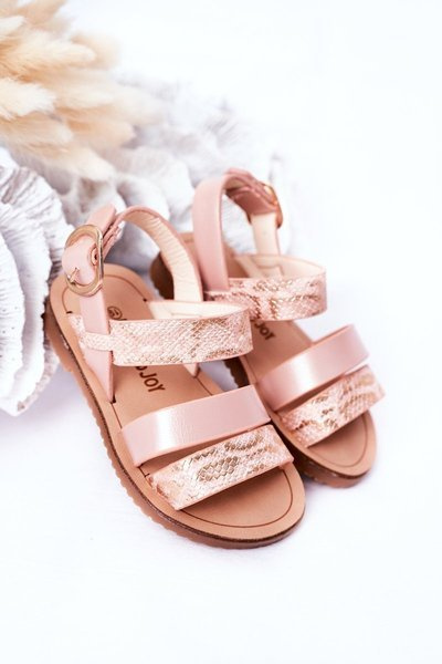 Glitzersandalen für Kinder mit Schlangenmuster Rosa Natalie