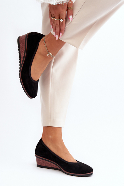 Women's Wedge Heel Shoes Black Belli