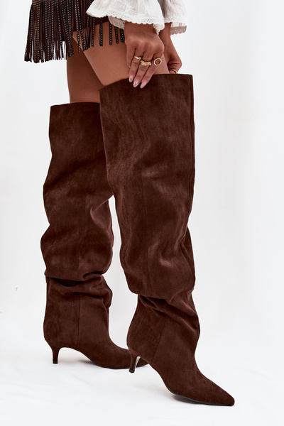 Bottes pour femmes à enfiler à talon chocolat Ysolienne
