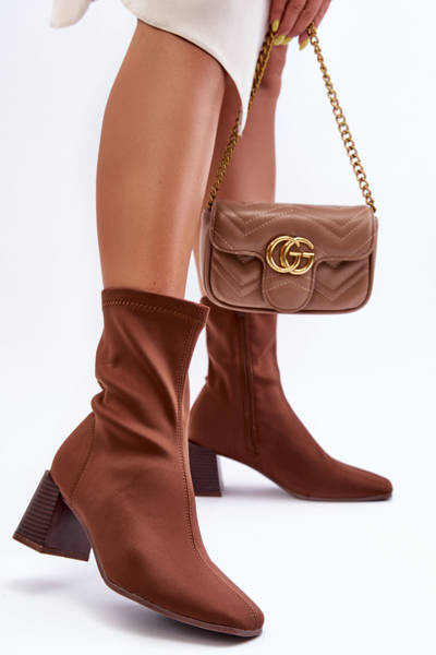 Matière Boots Zippées Marron Amisa