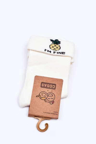 Chaussettes Enfant En Coton Avec Ananas COSAS Blanc