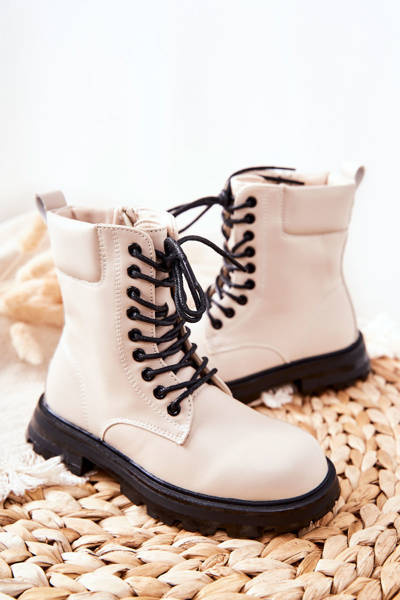Bottes zippées classiques pour enfants Beige Clarika
