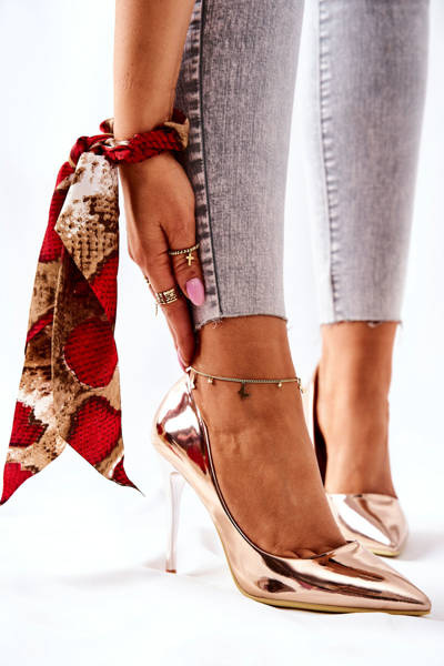 Elegante verspiegelte Stilettos Rose Gold Adrinnah