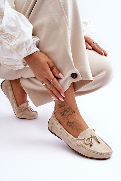 Mocassins Femme Daim Beige Si Passione