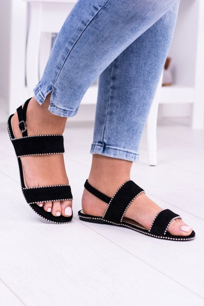 Lu Boo Women's Black Noeli Jets Sandals
