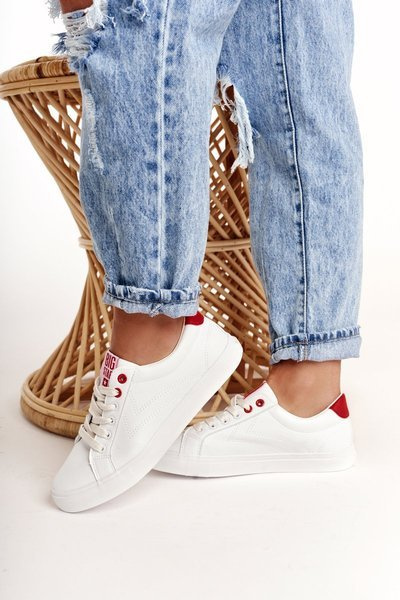 Adidaje din piele pentru femei Big Star BB274210 Roșu alb