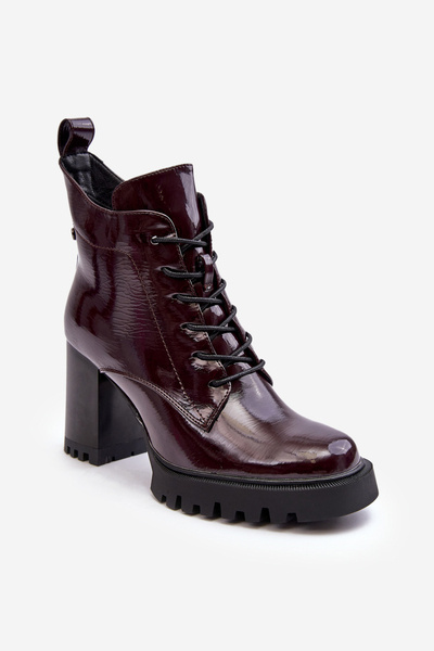 Bottes à talons polis pour femmes doublées bordeaux D&A MR870-54