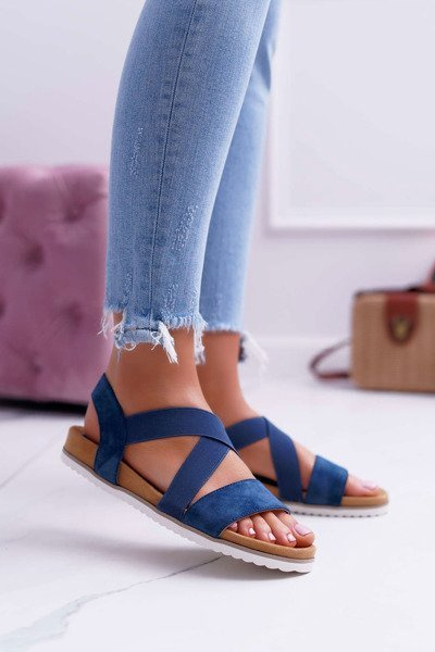 Sandales Femme Bleu Marine avec Gommes Itako