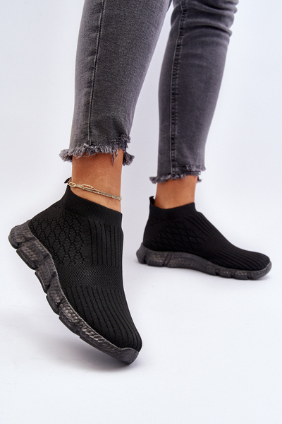 Baskets chaussettes à enfiler femme noir Liraelia