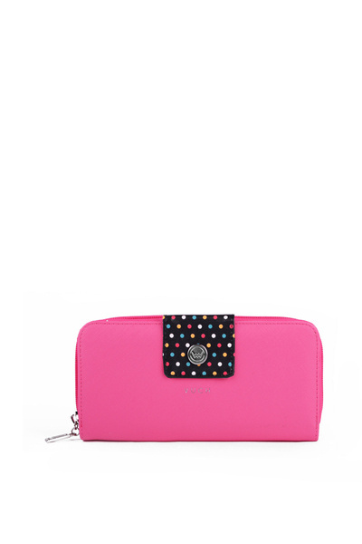 Große Frauen Zip Brieftasche Dots Pink Huntress