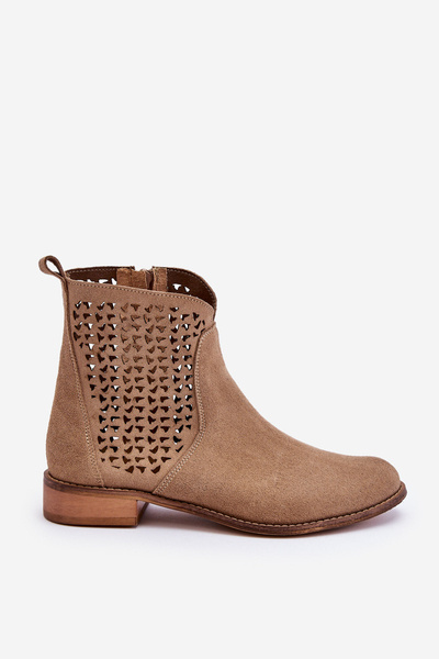 Cizme de piele de piele de piele Nicole 2791/023 Dark Beige