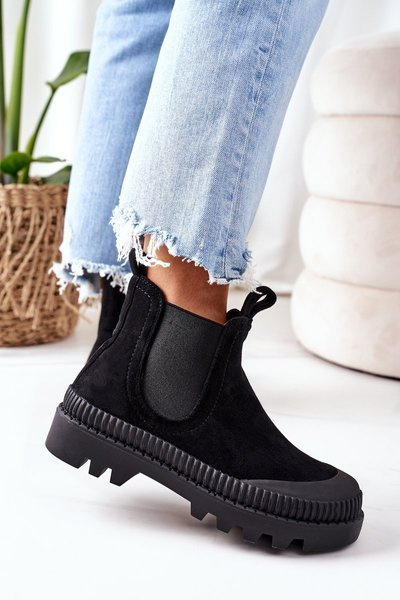 Bottines Chelsea en daim noires Come With Me