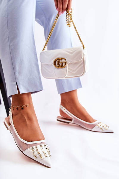 Ballerines Pour Femmes Avec Clous Blanc Kinley