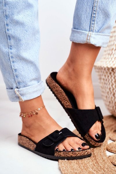 Claquettes Femme Boucle Ajustement Noir Rosaline