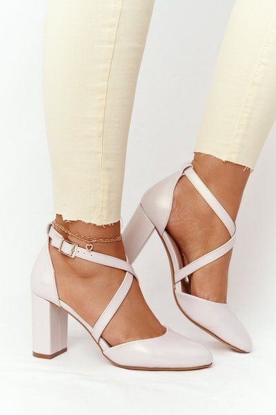 Sergio Leone SK863 Beige Perlen Stiletto Pumps