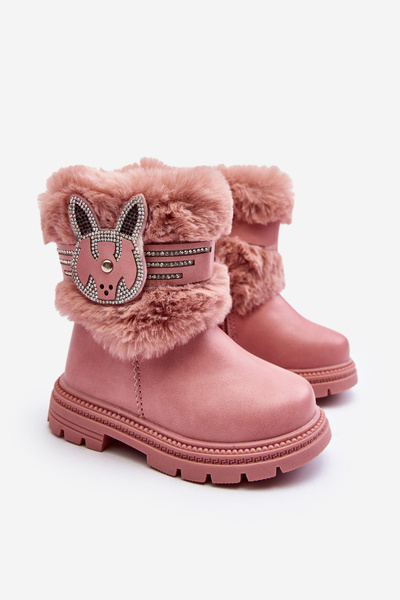 Kinder Schneestiefel mit rosa Pelz Lunami