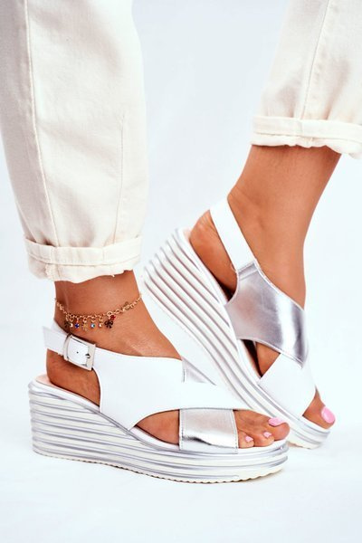 Women’s Sandals On Wedge Sergio Leone White SK328