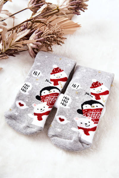 Karácsonyi zokni Ho Ho Ho! Szürke