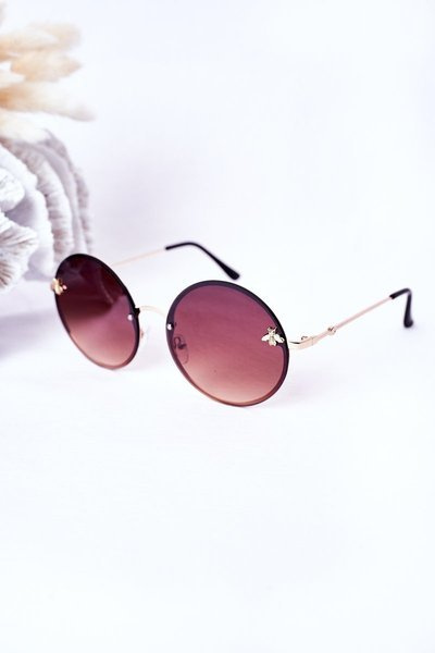 Gold Sunglasses With A Fly Brown Ombre