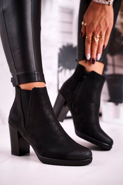 Cizme de gleznă pentru femei Sergio Leone Suede Black BT311