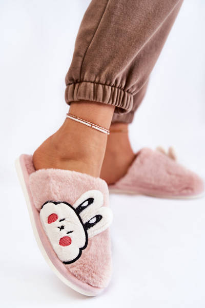 Chaussons Fourrure Femme Avec Lapin Rose Trisha