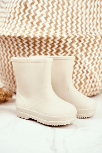 Galoches en caoutchouc classiques pour enfants, berceuse beige