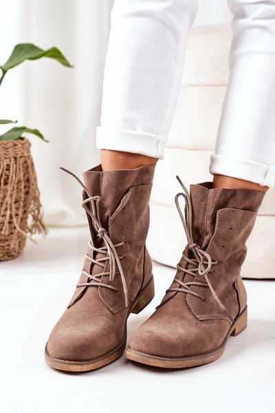 Cizme cu dublu vârfuri maro deschis Violetta