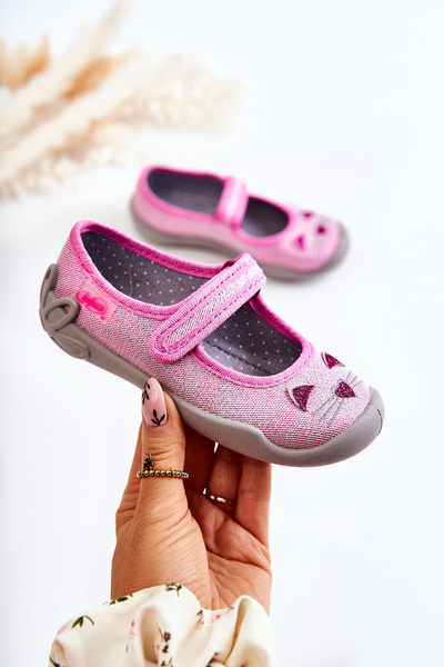Flip-flops Ballerinas Befado Cats 114X451 Pink-Grey