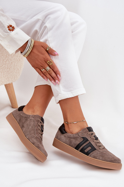 Női Velúr Sneakers Vinceza 79557 Sötét Bézs