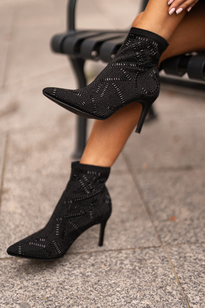 Botine Decorative Cu Toc S.Barski HY42-161 Negre
