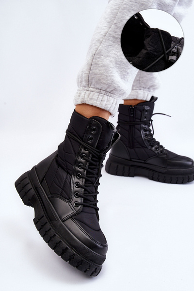 Damen Warm-up Schnürstiefel Schwarz Ariadna