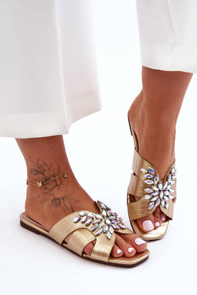 Chaussons Femme Pierres Décorées S.Barski 617-22 Or