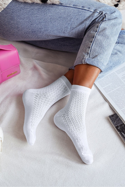 Chaussettes Ajourées Femme CC Ecru