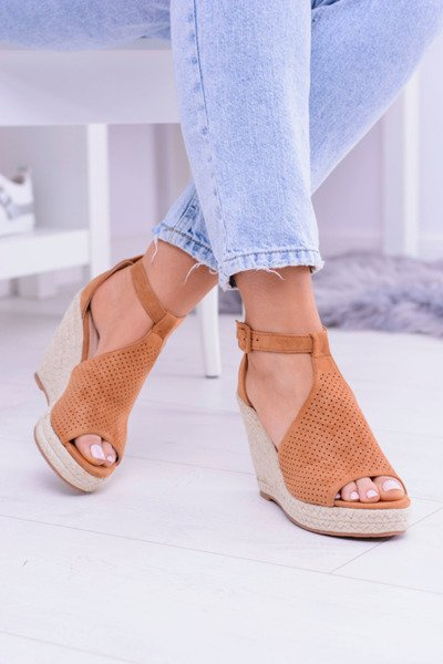Sandales Espadrilles En Daim Sur Anchor Camel Sunlast