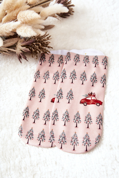 Pieds Chaussettes Sapins de Noël Orange