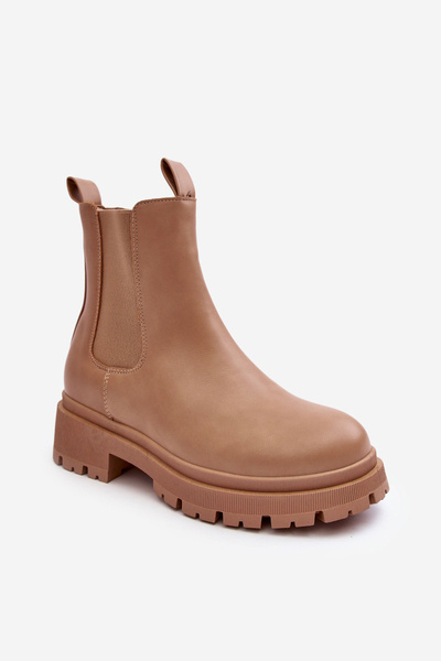 Cizme din piele eco Pitrese Bej