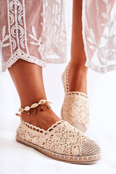 Női áttört Espadrilles Beige Letisa