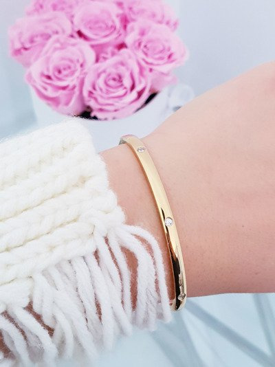 Bracelet Femme Acier Avec Zircons Or Ursa