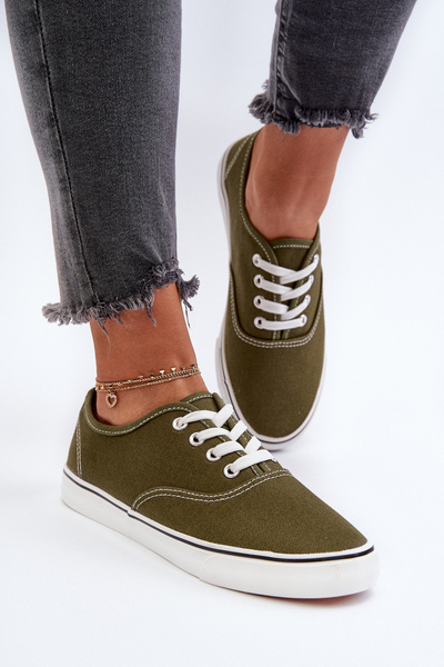 Baskets classiques en toile vert foncé pour femmes Olvali