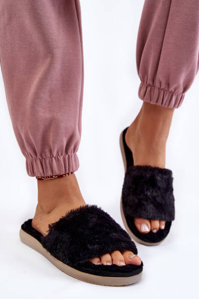 Home Slippers Slippers With Fur Inblu EK-05-014 Black