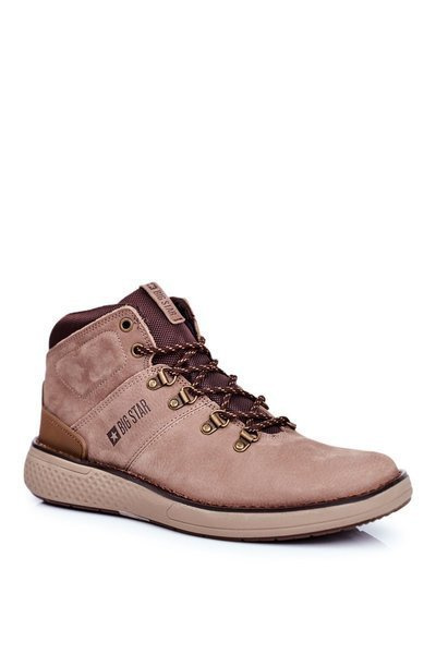 Bottes de trekking pour hommes en cuir Big Star marron GG174492