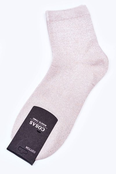 Damen Baumwollsocken mit Silberfaden COSAS Ecru