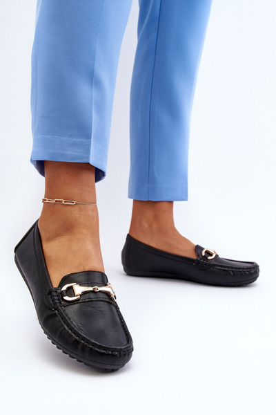 Mocassins Classiques En Cuir Écologique Pour Femme Noir Demese