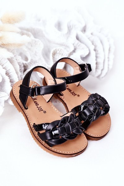 Kindersandalen mit Schlangenmuster Schwarz Baxlee