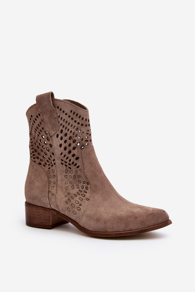 Bottines à Talons Hauts Femme Ajourées Zazoo 3394/2 Cappuccino